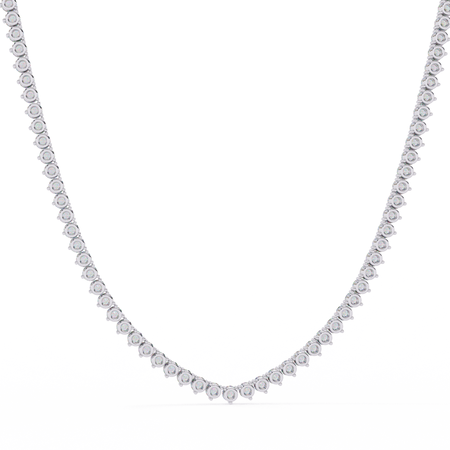 Unique Round Cut Lab Diamond Tennis Necklace