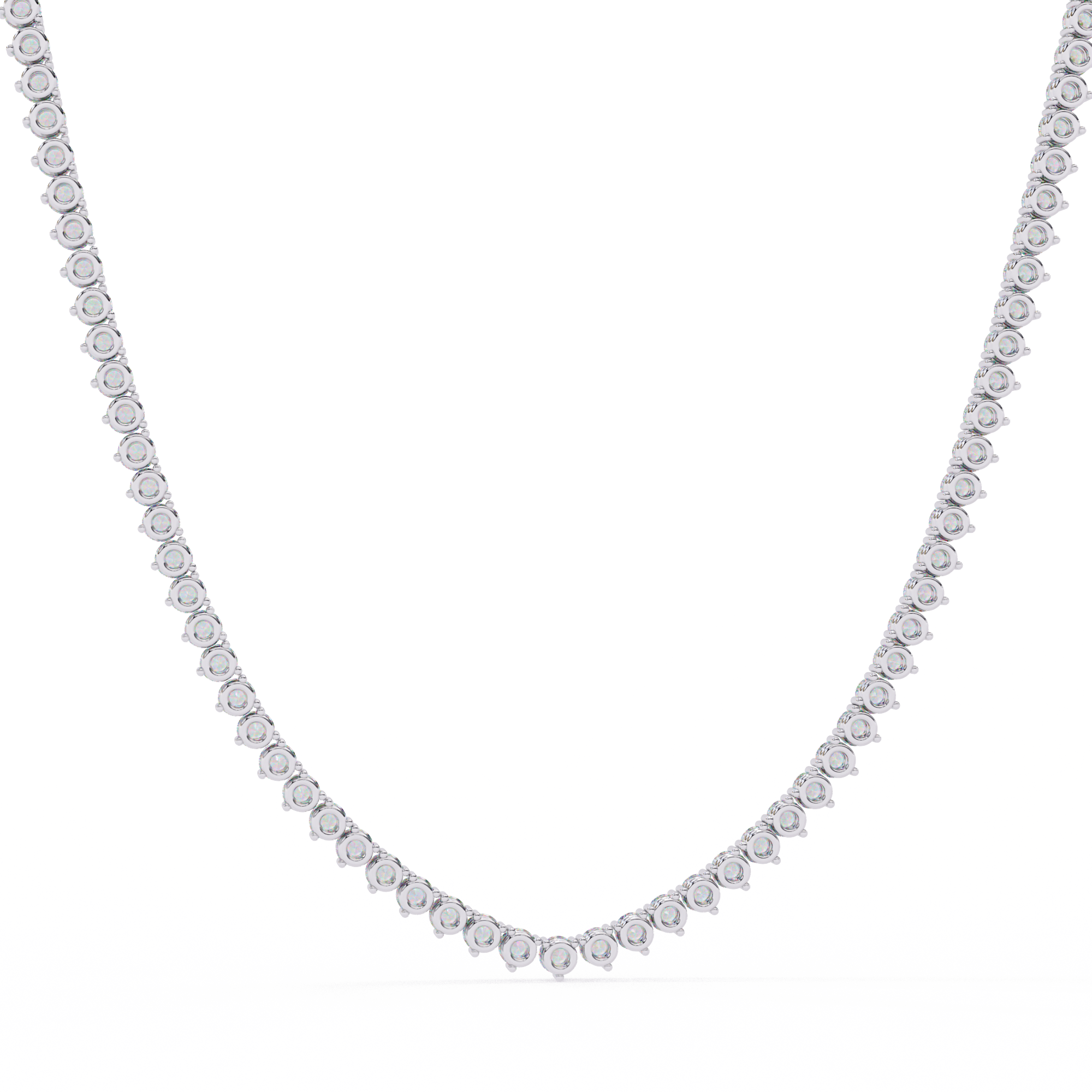 Unique Round Cut Lab Diamond Tennis Necklace