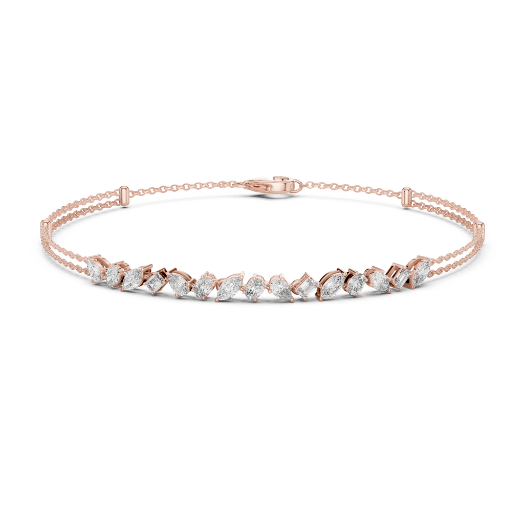 Brilliant Cut Diamond Classic Twin Chain Bracelet