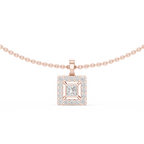Princess Cut Lab Diamond Halo Pendant
