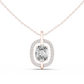 Oval Cut Lab Diamond Pendant With Halo Setting