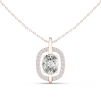 Oval Cut Lab Diamond Pendant With Halo Setting