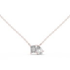 Pear And Emerald Cut Lab Diamond Solitaire Pendant