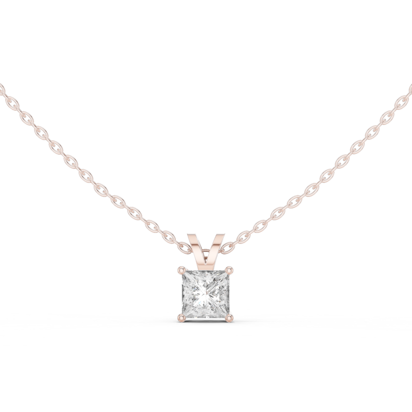 Princess Cut Solitaire Lab Diamond Pendant