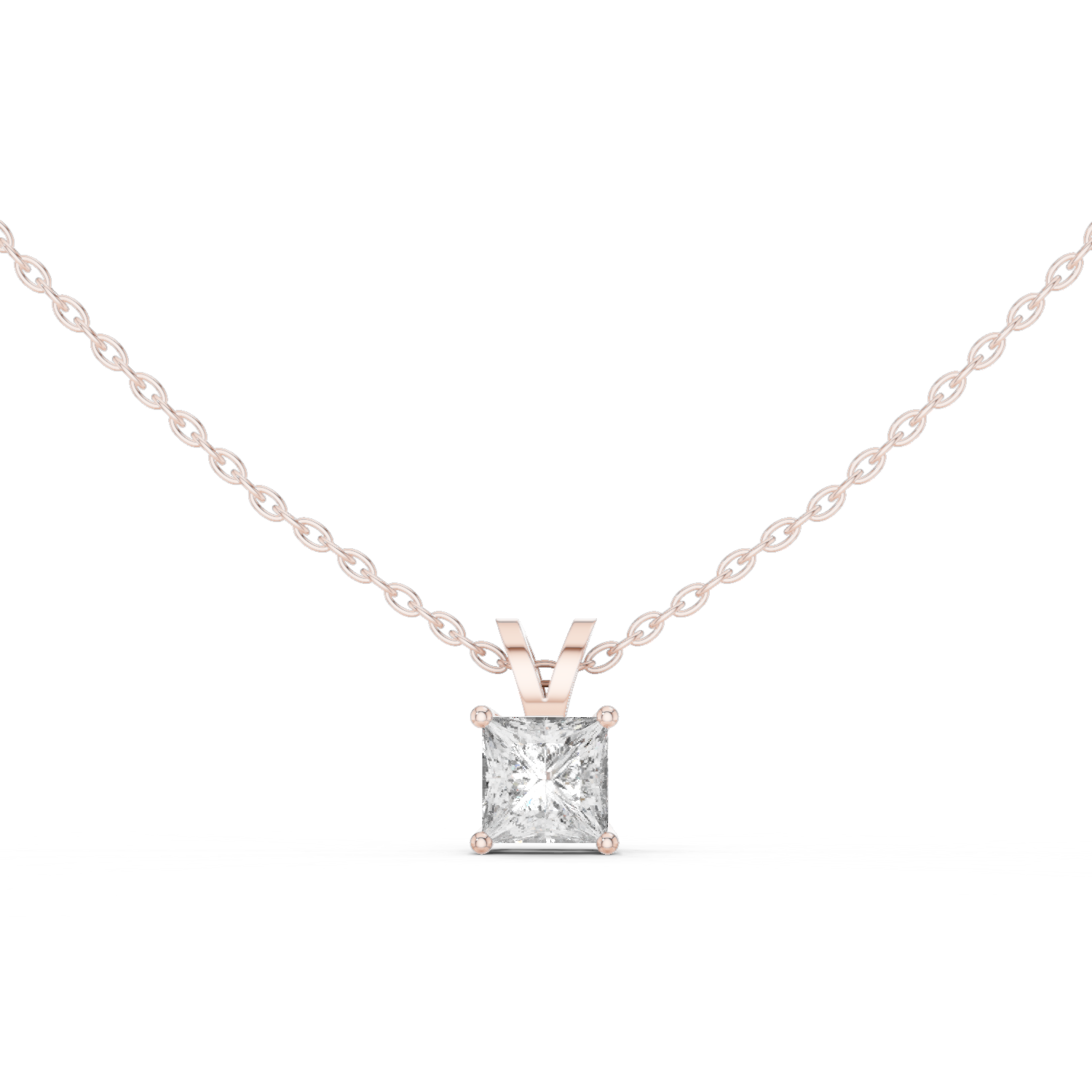 Princess Cut Solitaire Lab Diamond Pendant