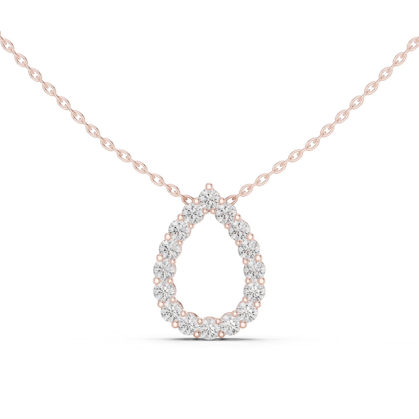 Lab Diamond Round Cut Dew Drop Pendant
