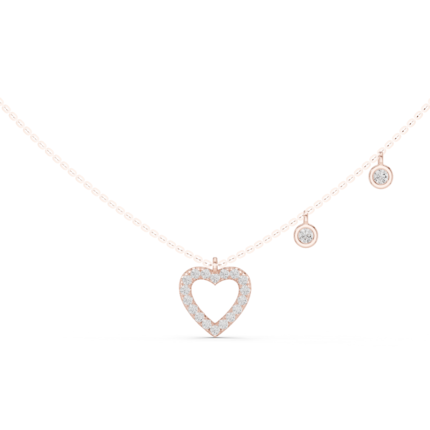 Heart Shape Round Cut lab Diamond Pendant