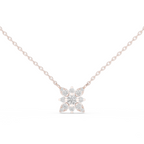 Round Lab Diamond Studded Flower Pendant