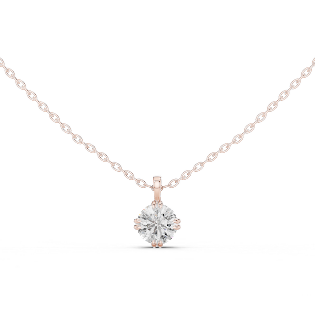 1 Carat Round Cut Lab Diamond Solitaire Pendant