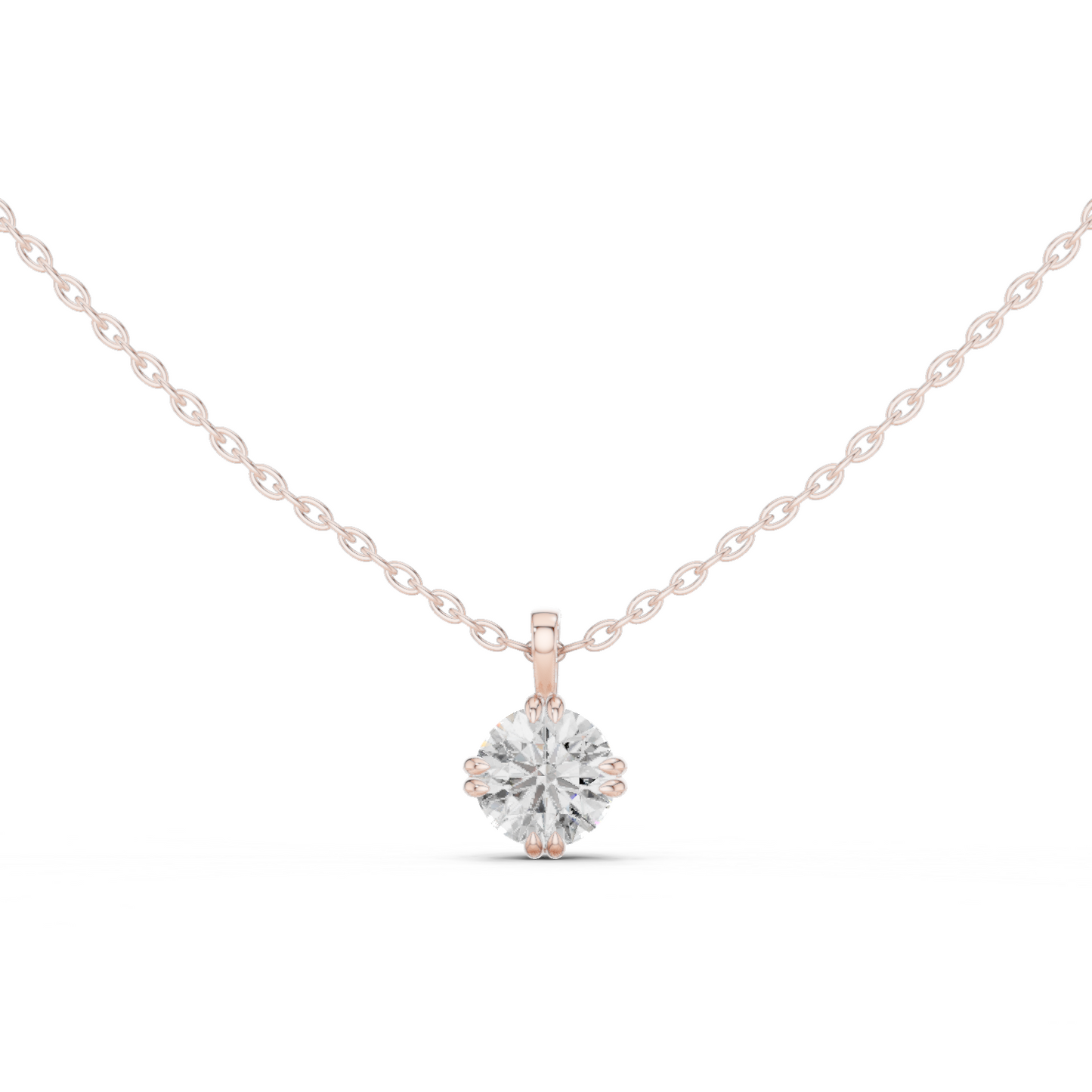 1 Carat Round Cut Lab Diamond Solitaire Pendant