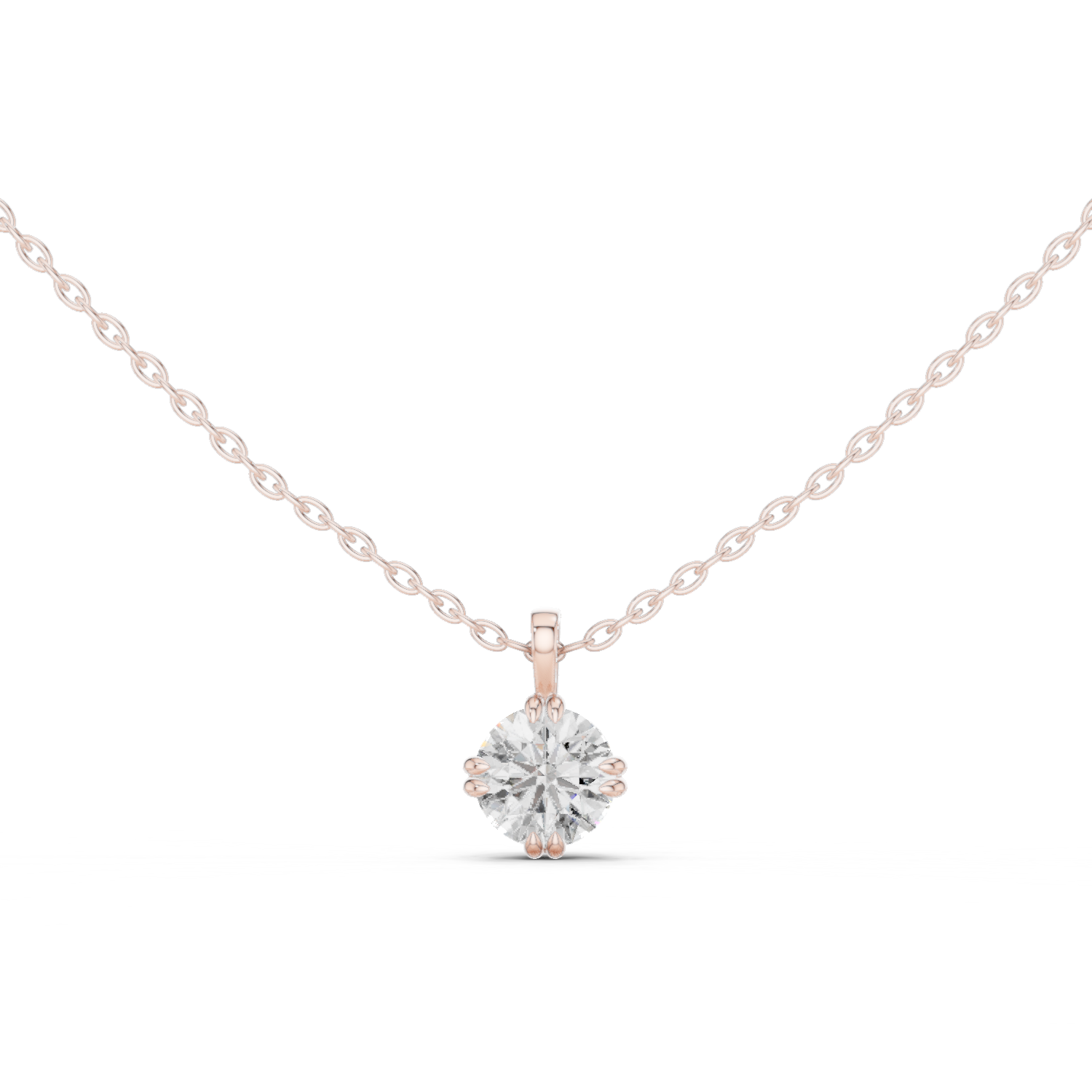 1 Carat Round Cut Lab Diamond Solitaire Pendant