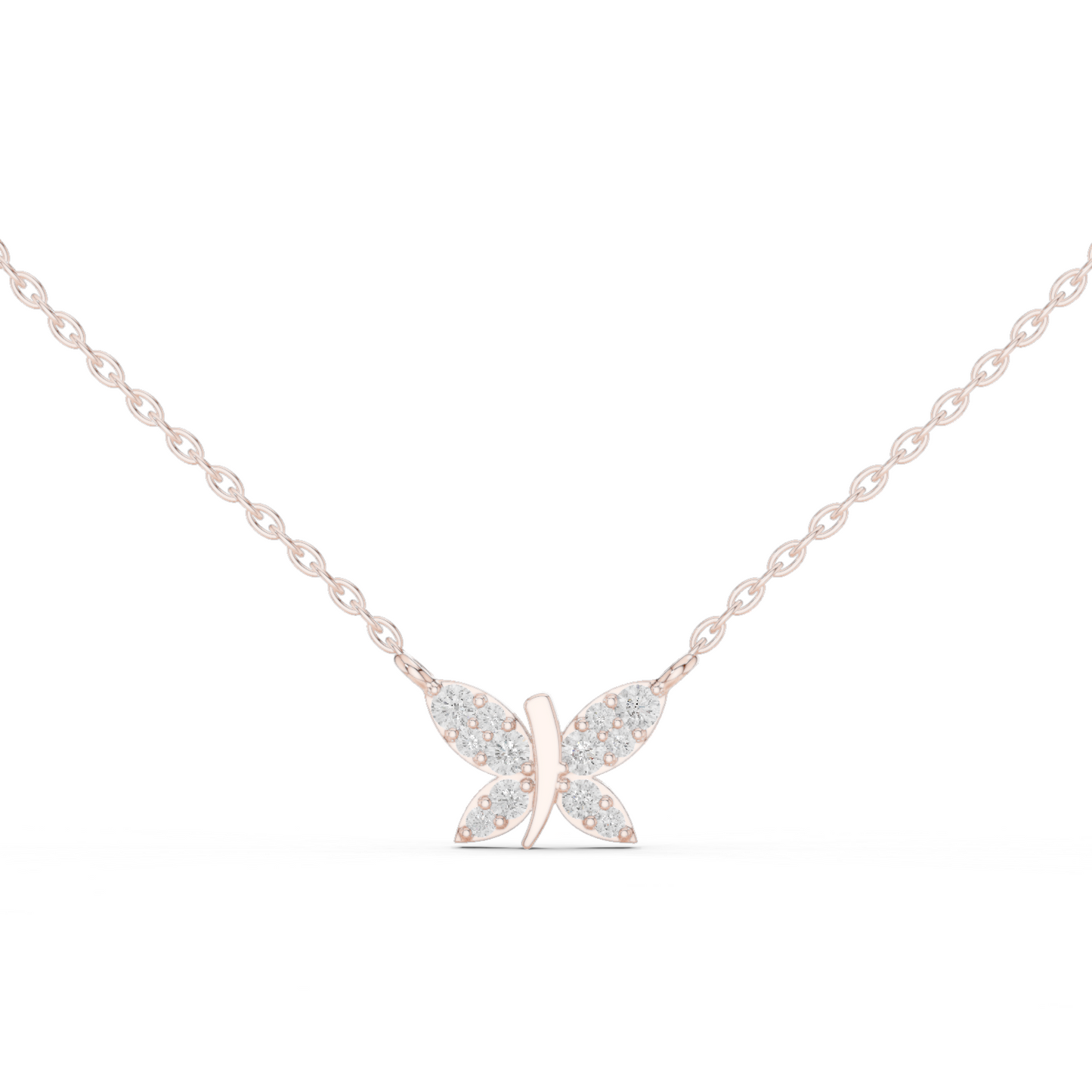Multiple Round Lab Diamond Butterfly Pendant