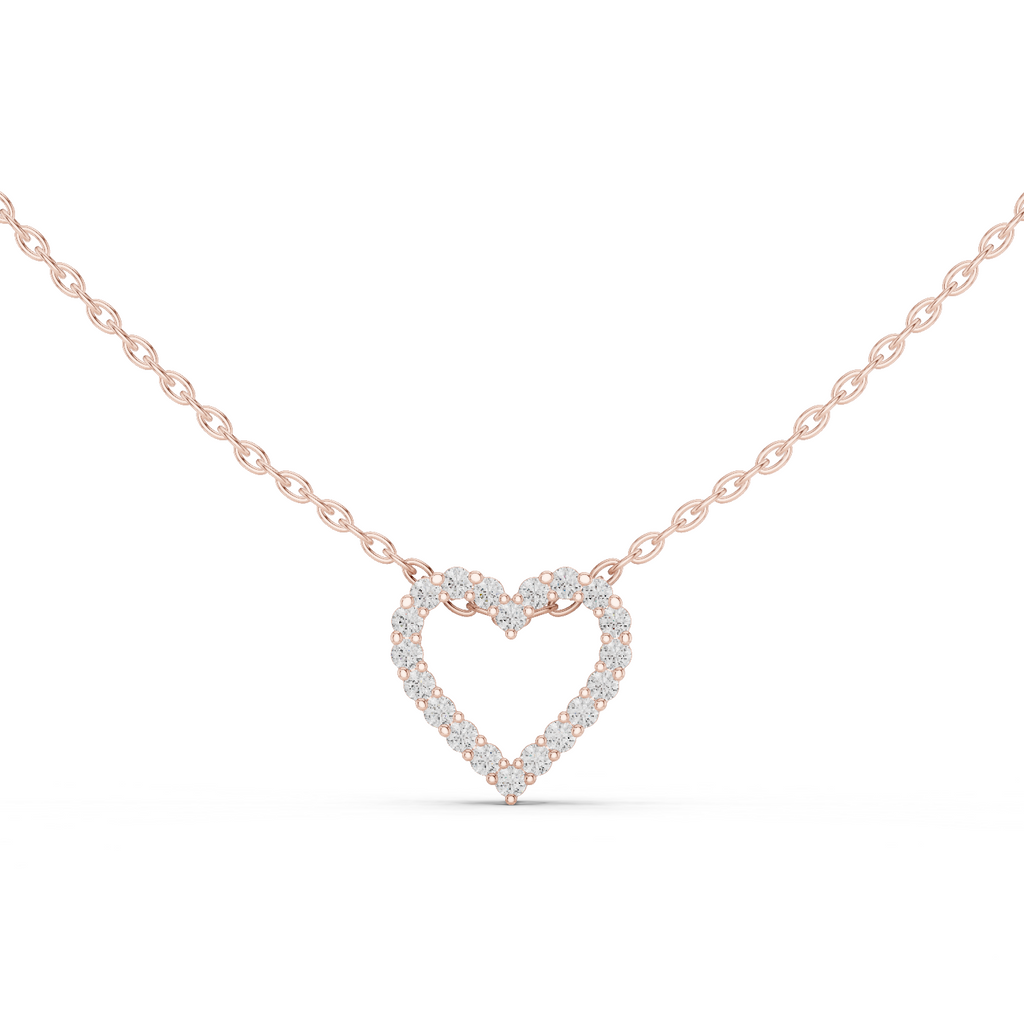 Heart Shape Round Cut Lab Diamond Pendant