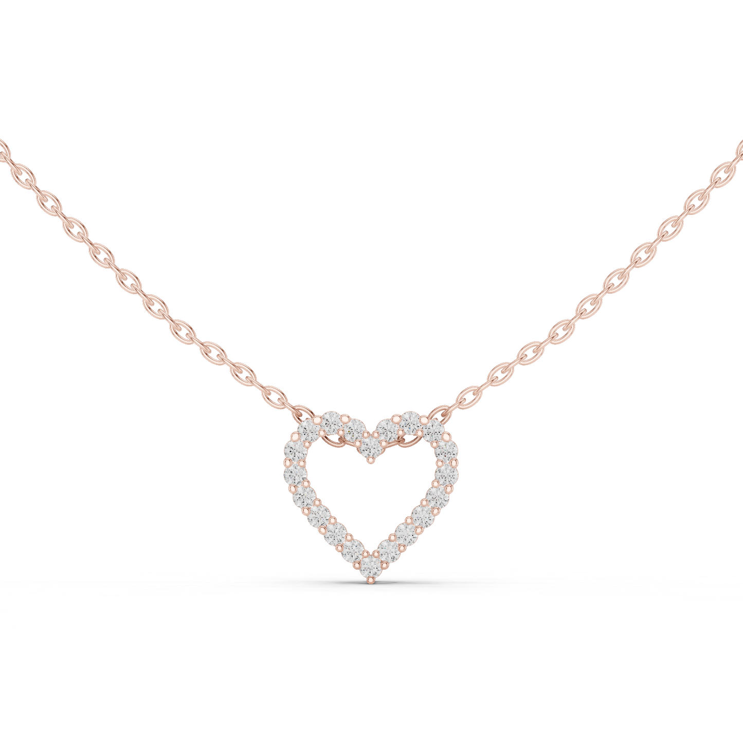 Heart Shape Round Cut Lab Diamond Pendant