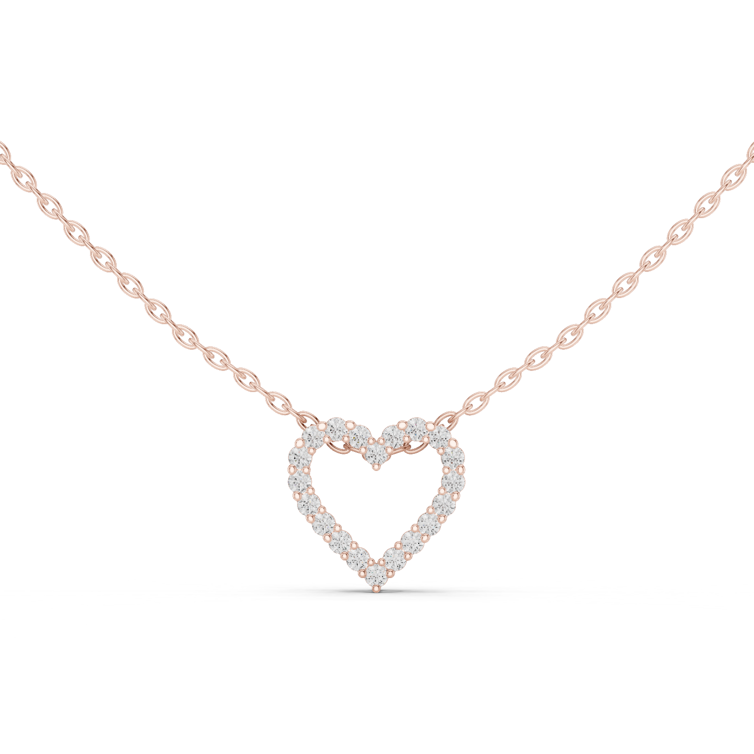Heart Shape Round Cut Lab Diamond Pendant