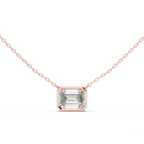 2.50 Carat Emerald Cut Lab Diamond Bezel Set Pendant