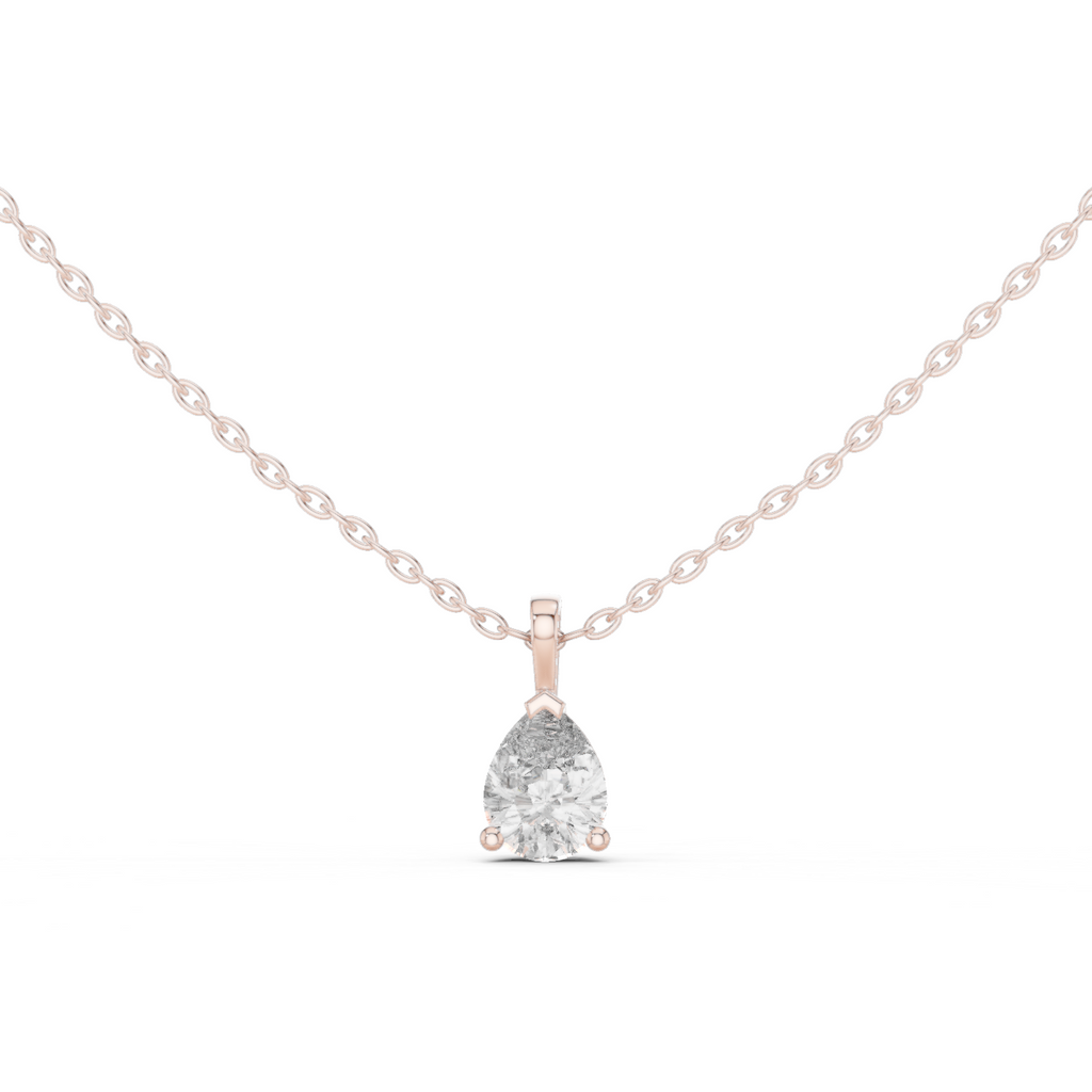 1 Carat Pear Cut Lab Diamond Solitaire Pendant