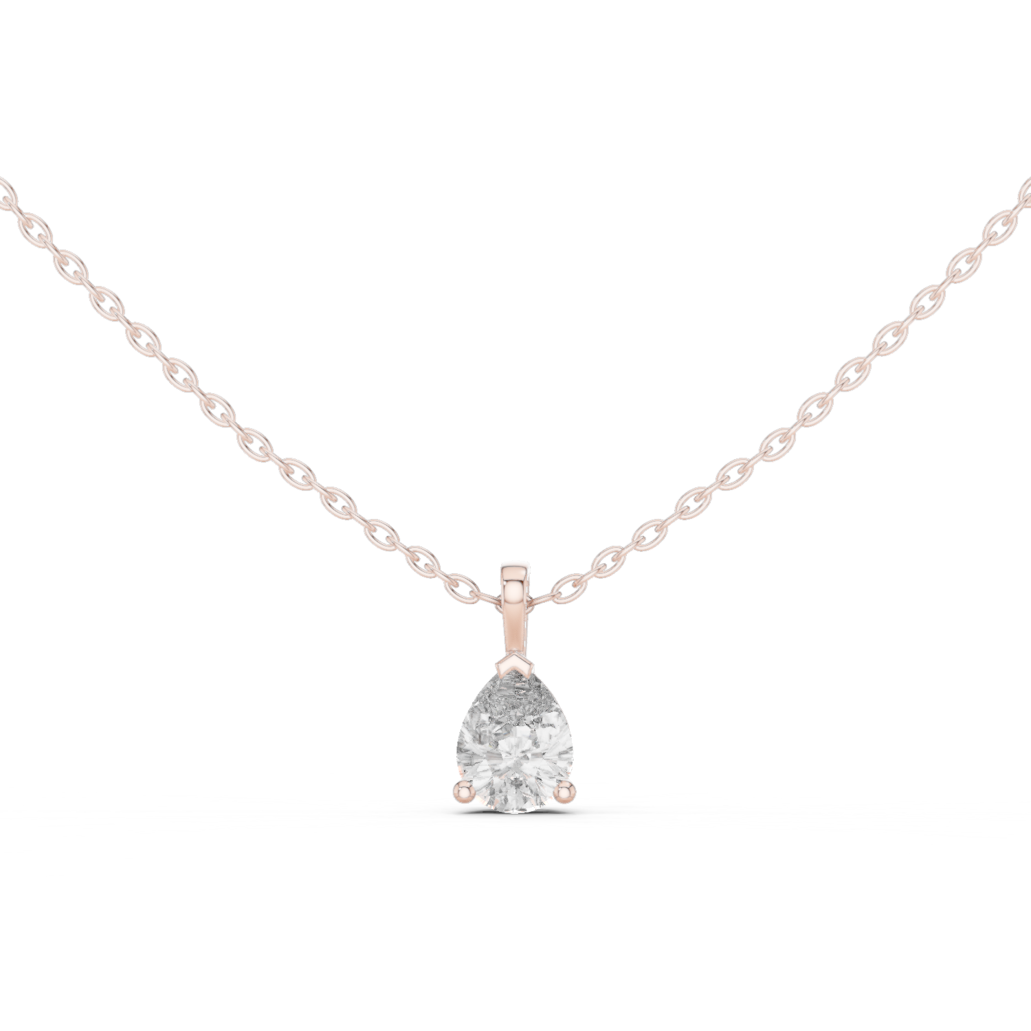 1 Carat Pear Cut Lab Diamond Solitaire Pendant