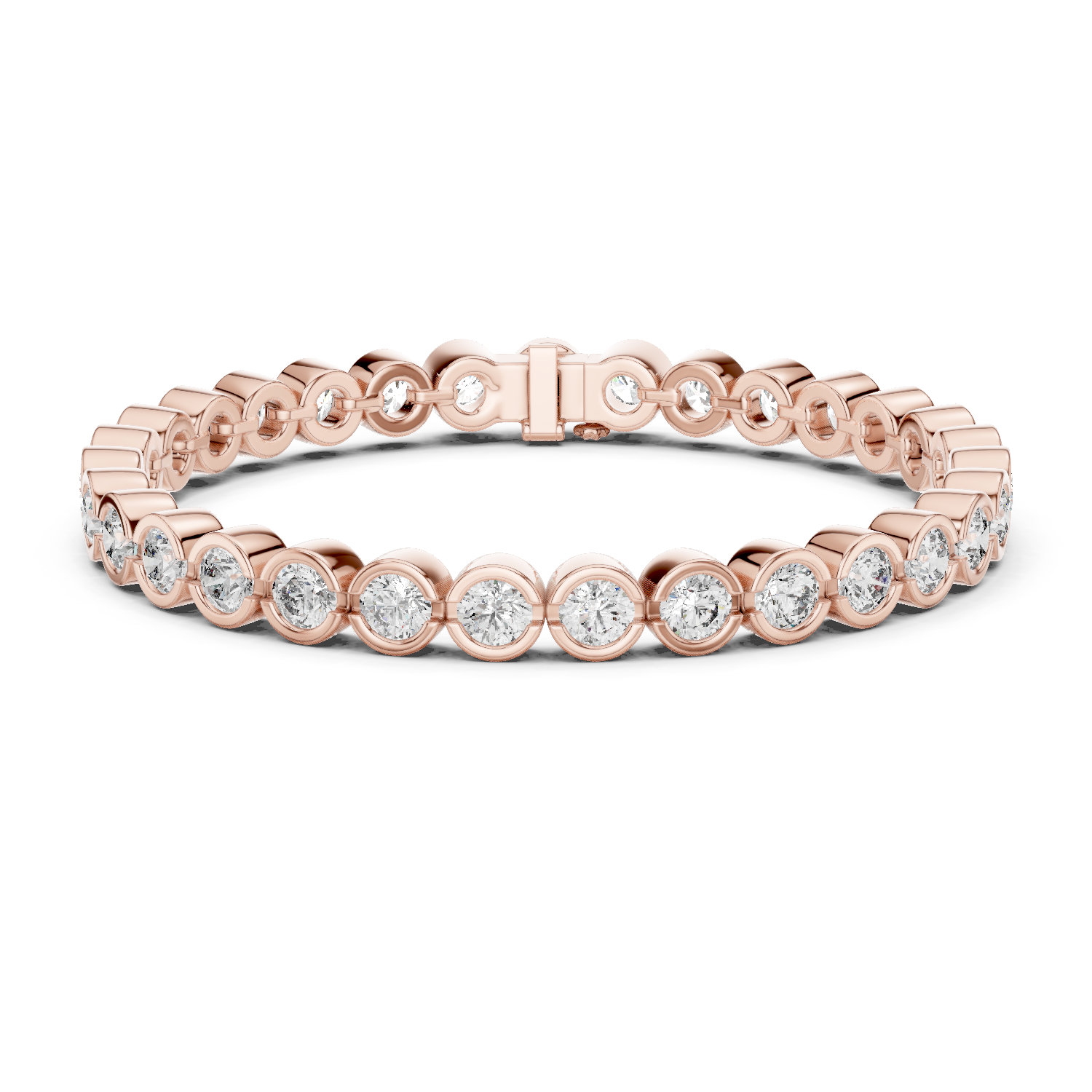 Cluster Round Diamond Bezel set Bracelet