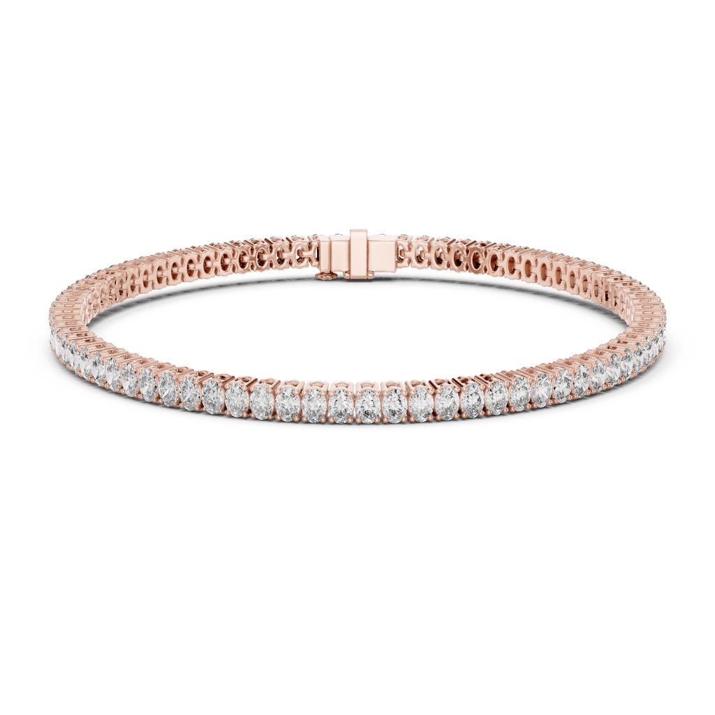 Oval Diamond Tennis Bracelet With Prong Setting