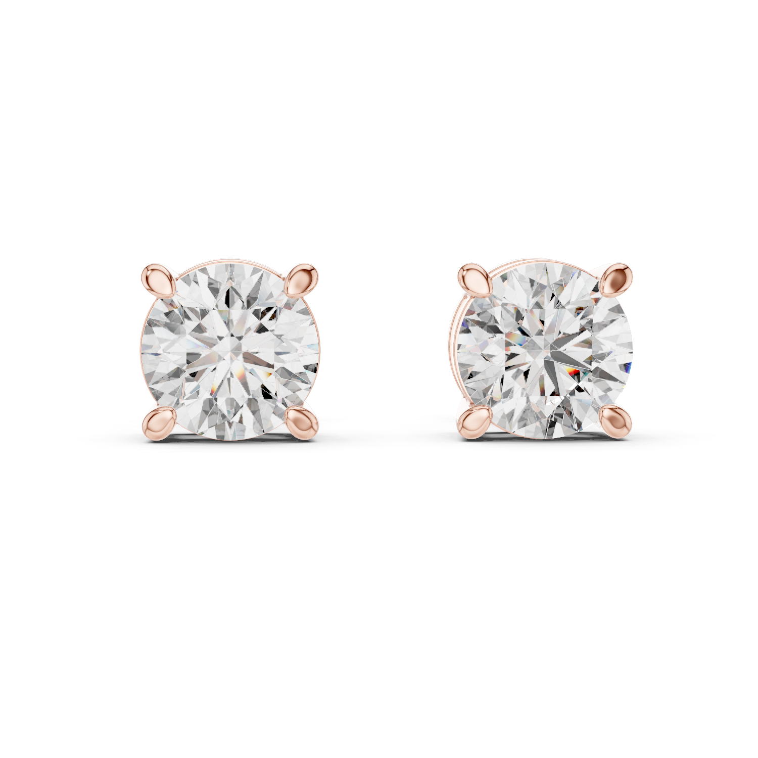 2.50 Carat Round Lab Diamond Stud Earrings