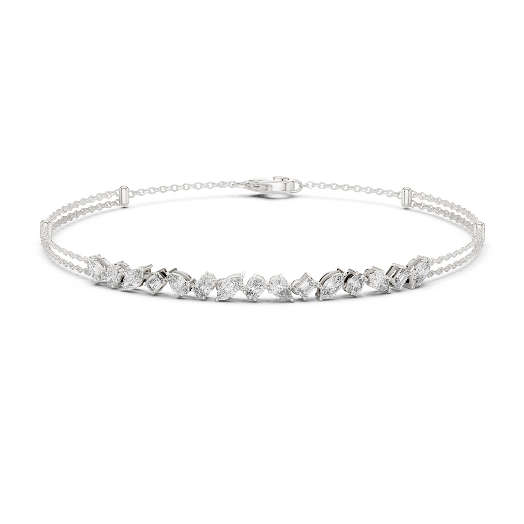 Brilliant Cut Diamond Classic Twin Chain Bracelet