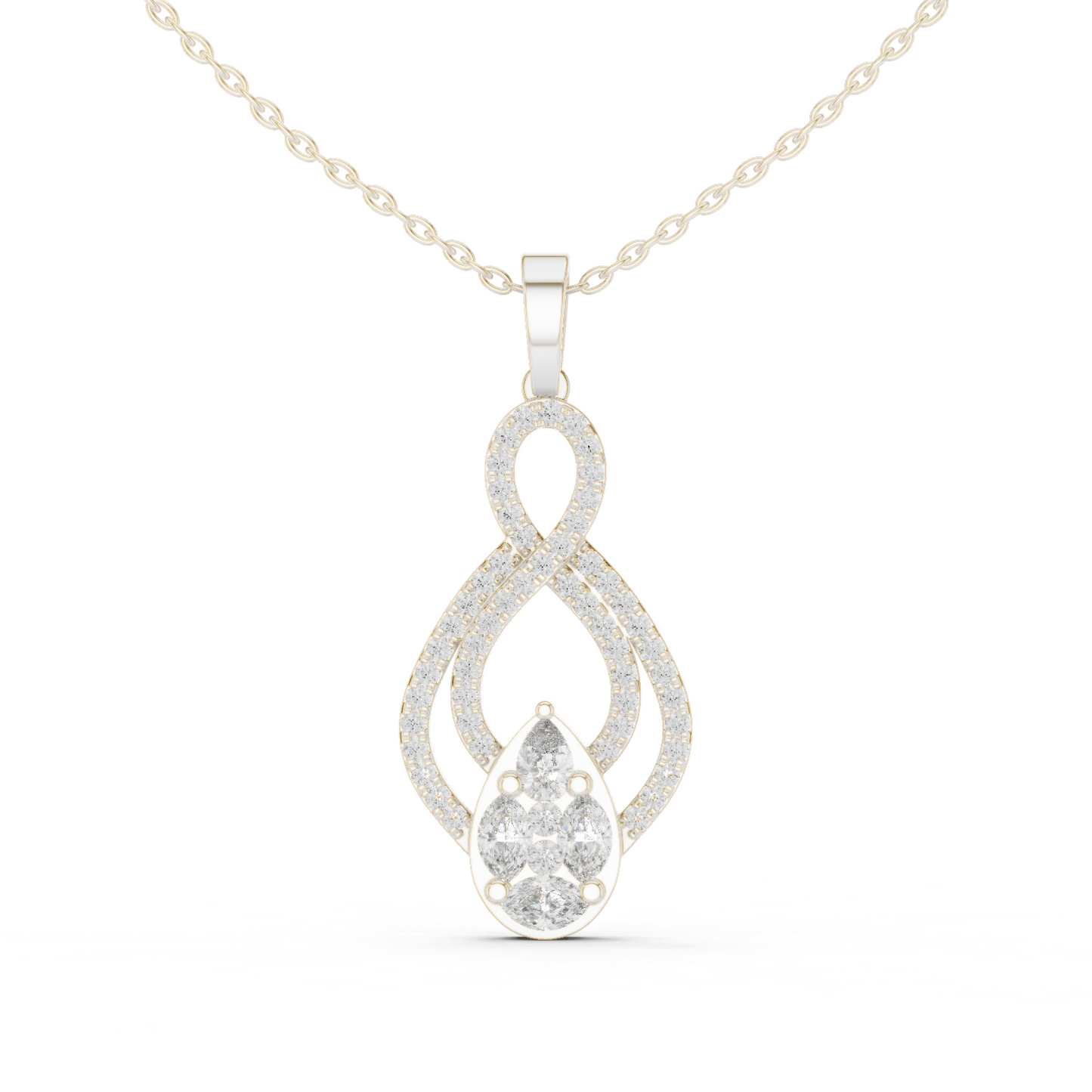 Multi Shape Lab Diamond Infinity Pendant