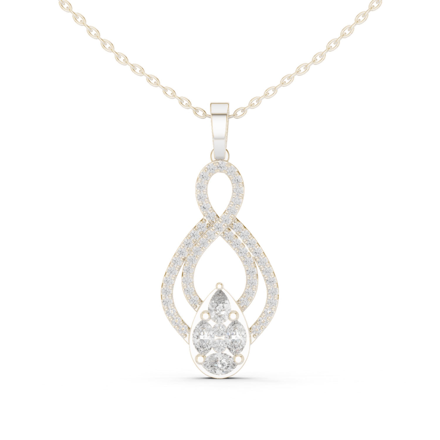 Multi Shape Lab Diamond Infinity Pendant
