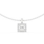 Princess Cut Lab Diamond Halo Pendant