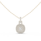 Vintage Halo Cushion Cut Lab Diamond Pendant