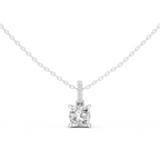1.50 Carat Cushion Cut Solitaire Lab Diamond Pendant