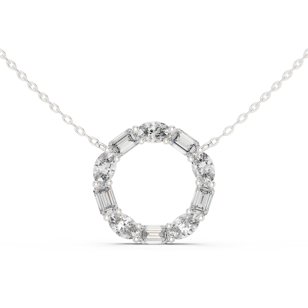 1.50 Carat Oval Shape Lab Diamond Circle Pendant