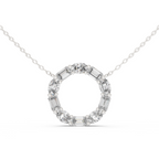 1.50 Carat Oval Shape Lab Diamond Circle Pendant