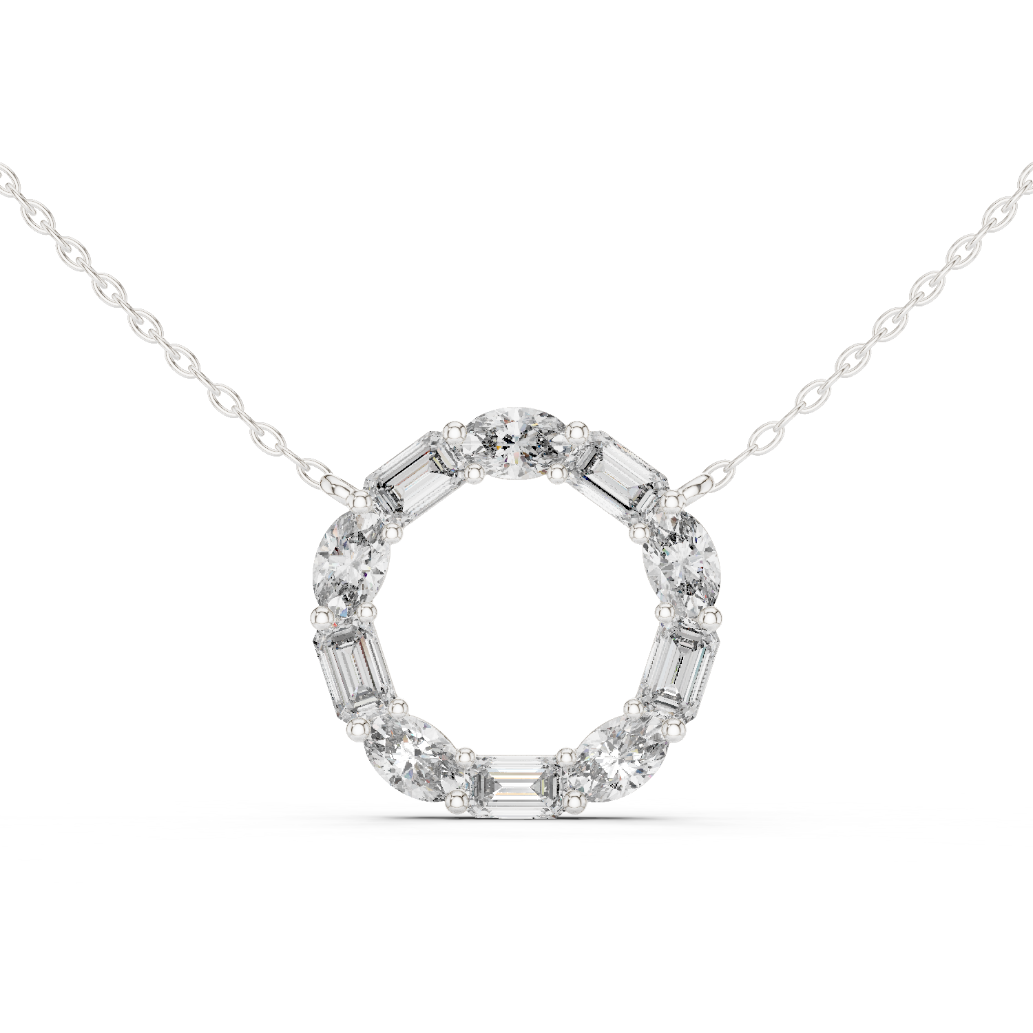 1.50 Carat Oval Shape Lab Diamond Circle Pendant