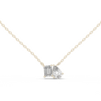 Pear And Emerald Cut Lab Diamond Solitaire Pendant