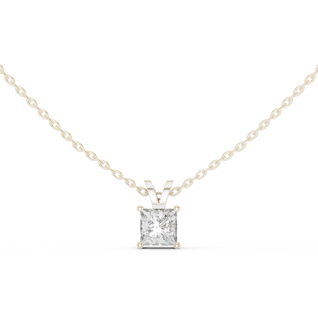 Princess Cut Solitaire Lab Diamond Pendant