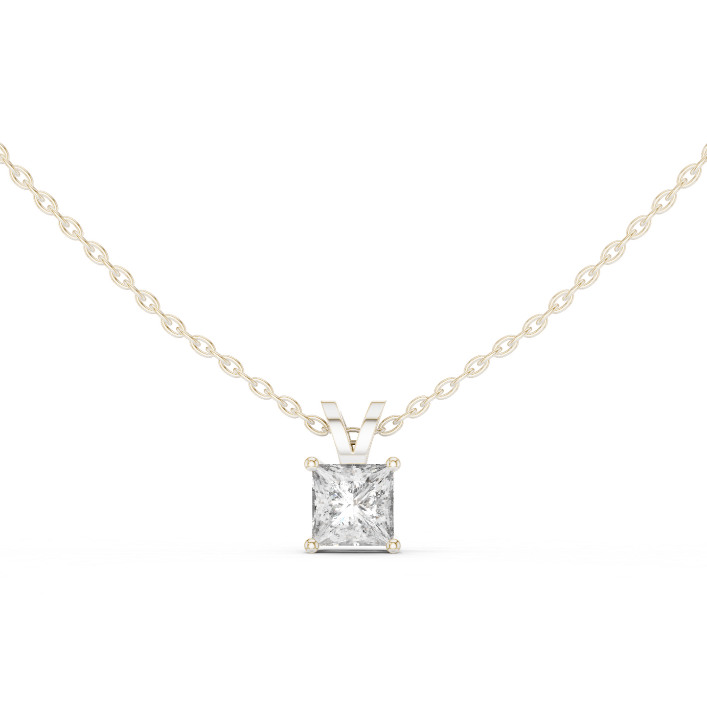 Princess Cut Solitaire Lab Diamond Pendant