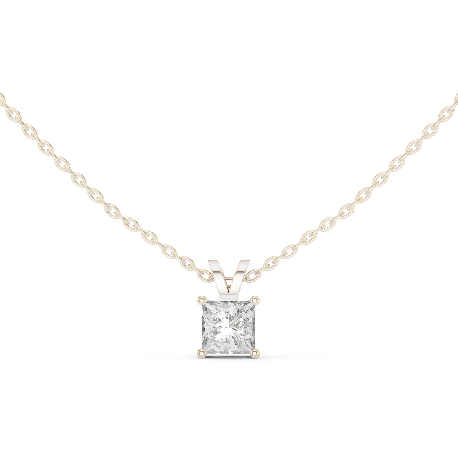Princess Cut Solitaire Lab Diamond Pendant
