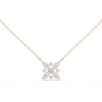 Round Lab Diamond Studded Flower Pendant