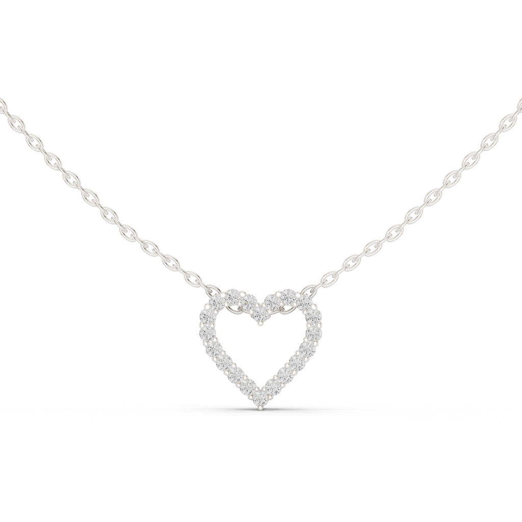 Heart Shape Round Cut Lab Diamond Pendant