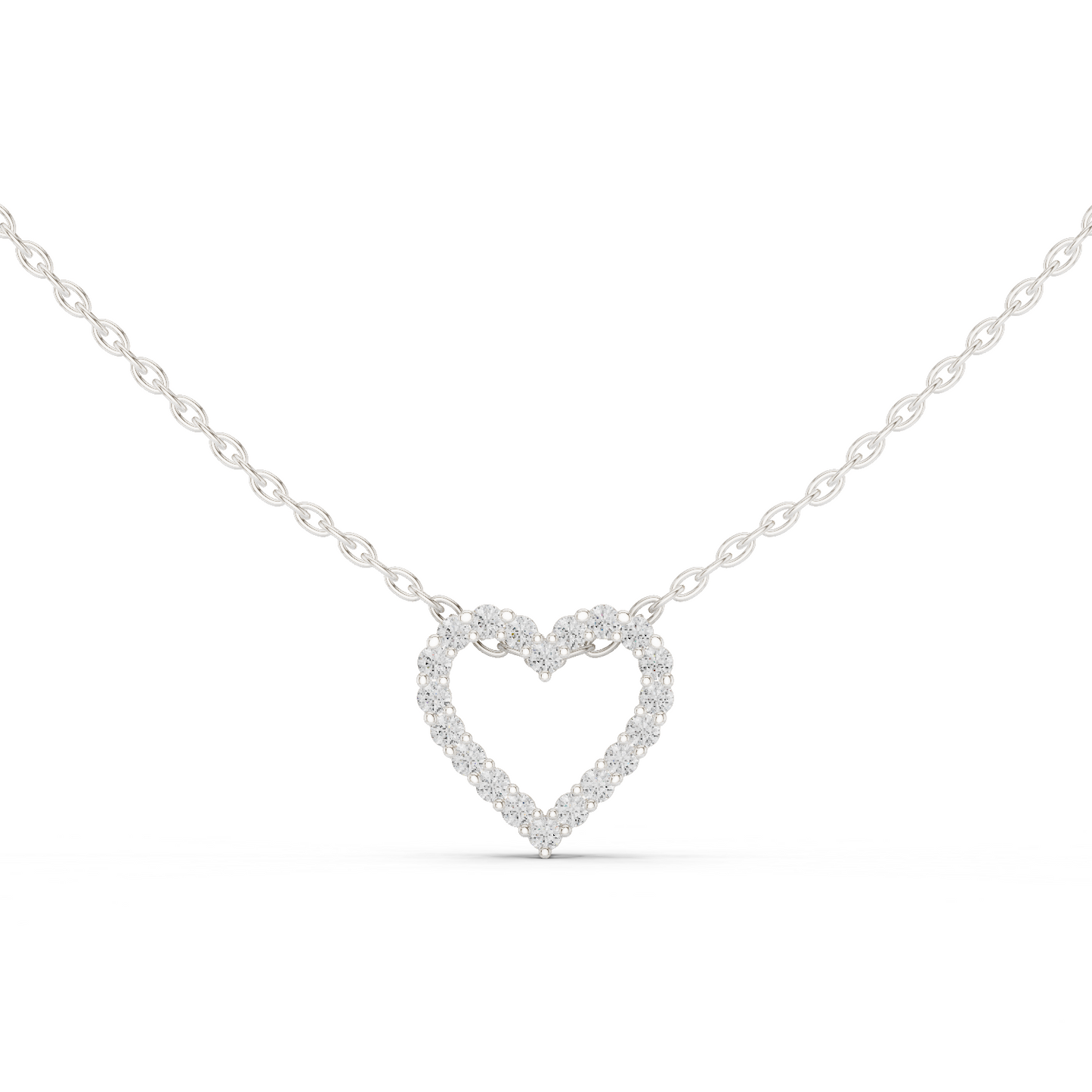 Heart Shape Round Cut Lab Diamond Pendant