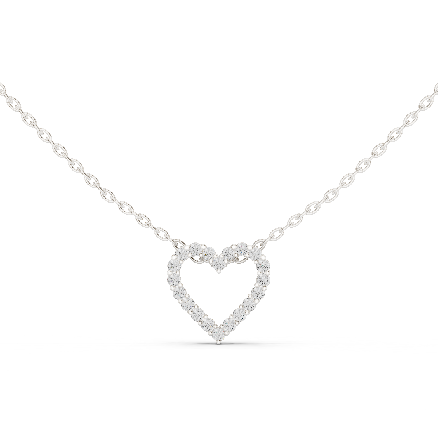 Heart Shape Round Cut Lab Diamond Pendant