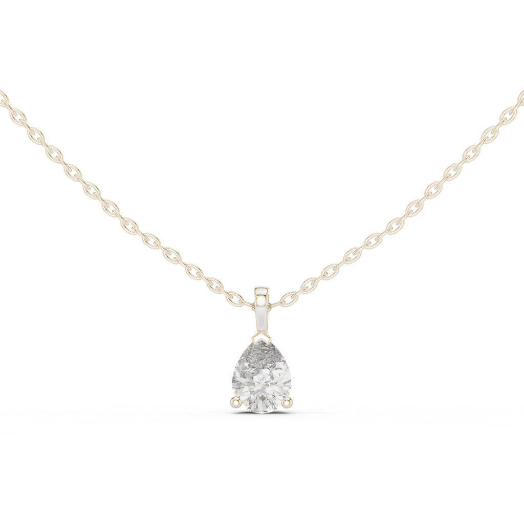 1 Carat Pear Cut Lab Diamond Solitaire Pendant