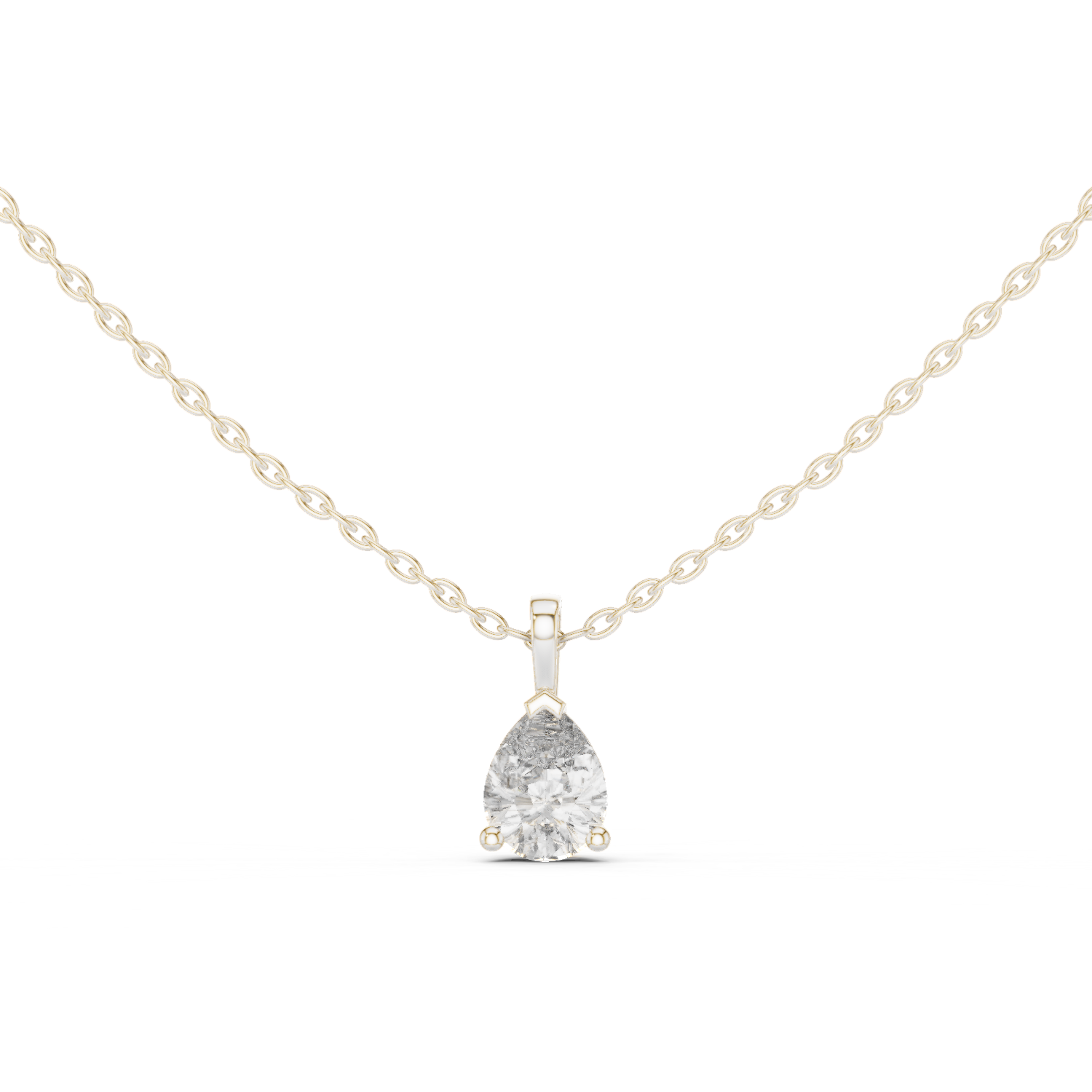 1 Carat Pear Cut Lab Diamond Solitaire Pendant