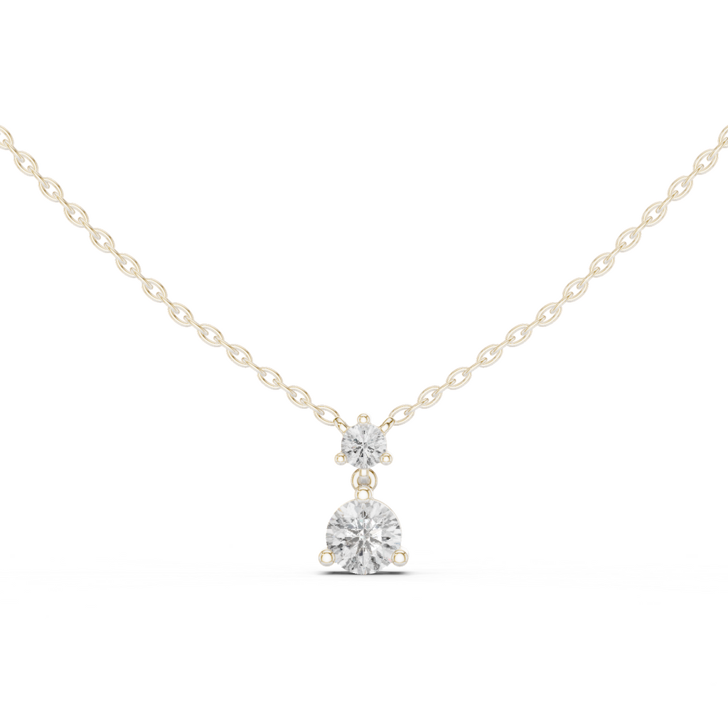 14K Yellow Gold Solitaire Pendant With Round Lab Diamond