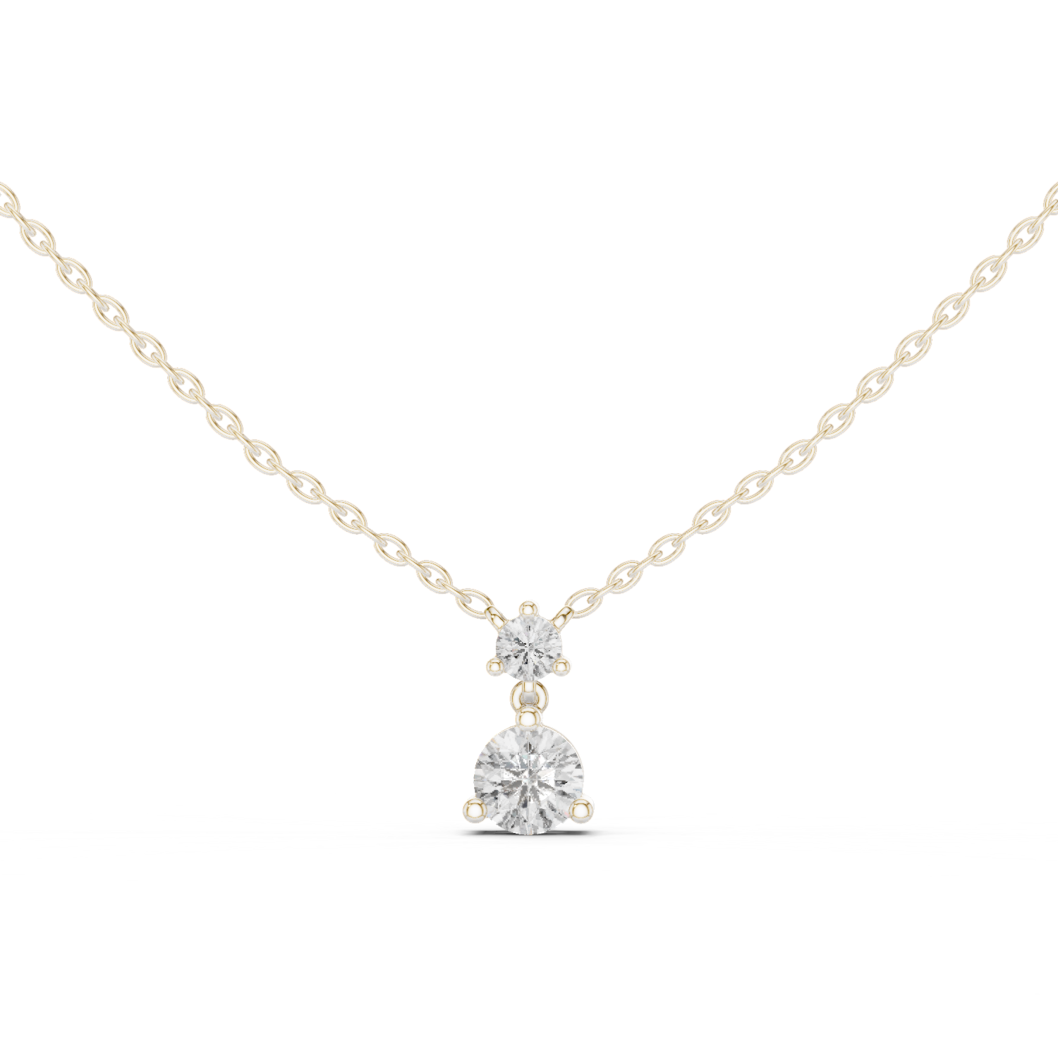 14K Yellow Gold Solitaire Pendant With Round Lab Diamond