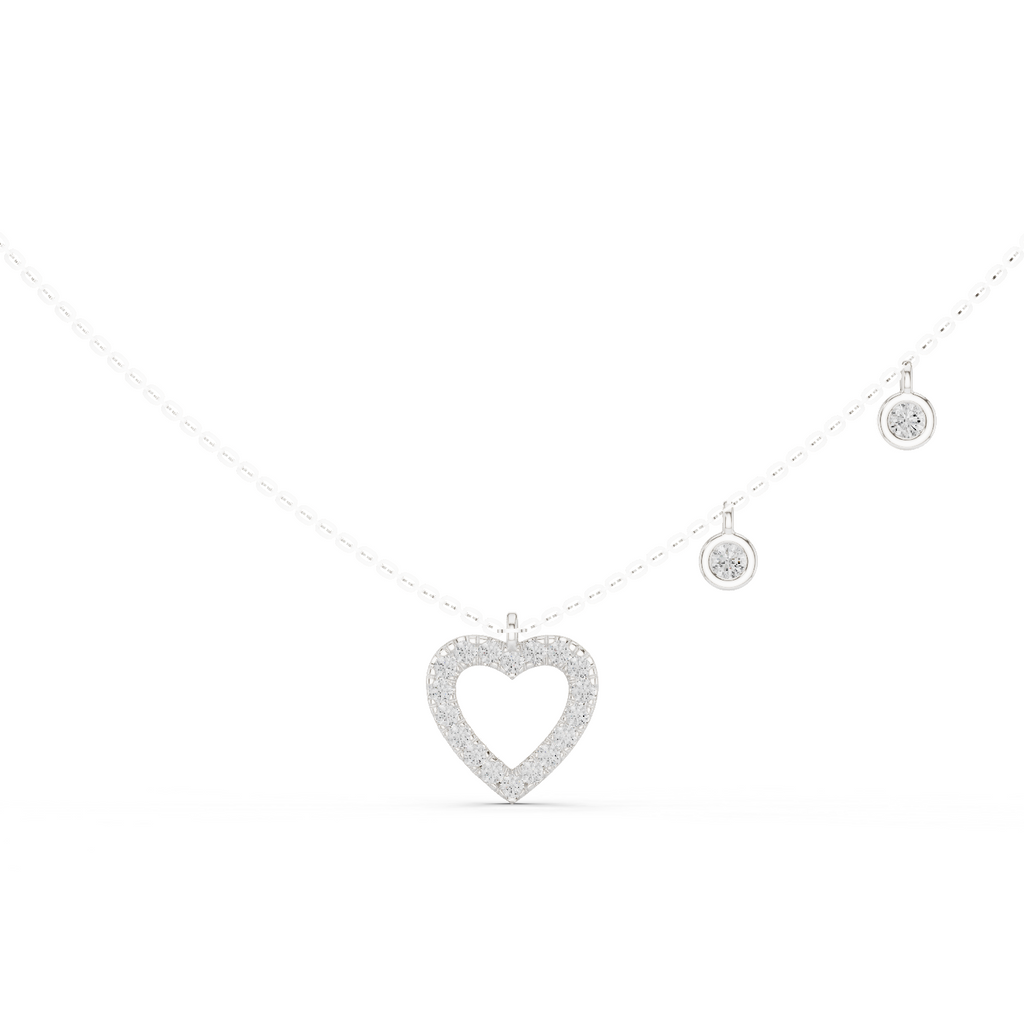 Heart Shape Round Cut lab Diamond Pendant