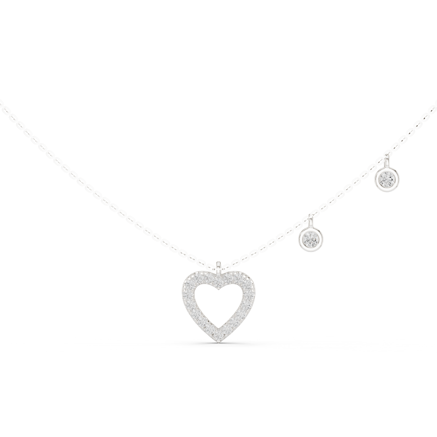 Heart Shape Round Cut lab Diamond Pendant