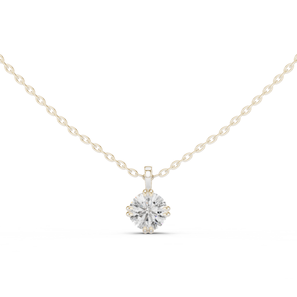 1 Carat Round Cut Lab Diamond Solitaire Pendant