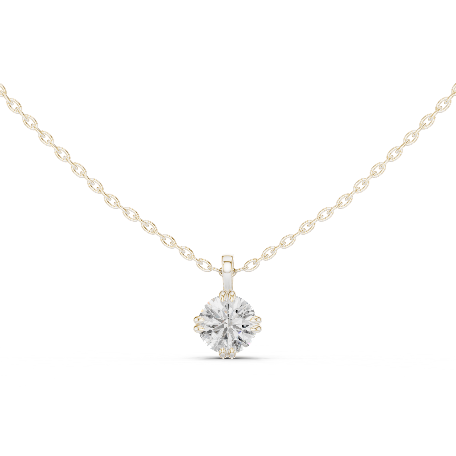 1 Carat Round Cut Lab Diamond Solitaire Pendant